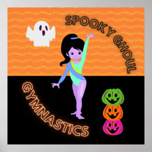 Póster de Halloween de monstruo de gimnasia Spooky