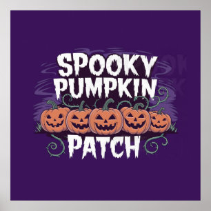 Póster de Halloween de Parche de Calabaza Espeluzn