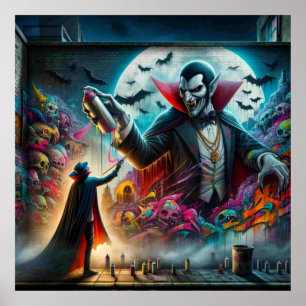 Póster de Halloween de vampiro