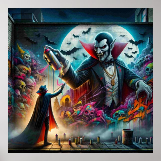 Póster de Halloween de vampiro (Frente)