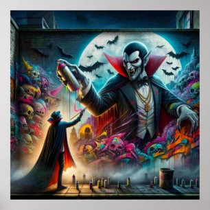 Póster de Halloween de vampiro
