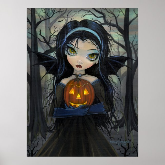 Póster de Halloween de Vampiro Gótico de Bosques d (Frente)