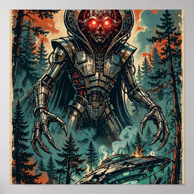 Póster de Halloween del Monstruo de Flatwoods (Frente)