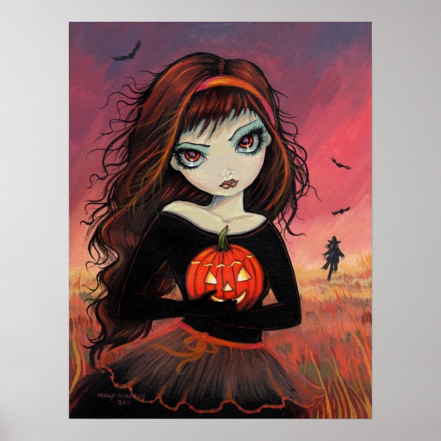 Póster de Halloween Fuego de Otoño (Frente)