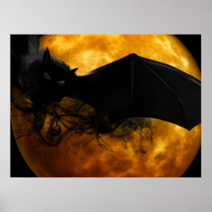 Póster de Halloween-Murciélago aterrador