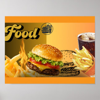 Póster de hamburguesa de restaurante de comida ráp