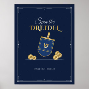 Póster de Hanukkah Gira la Perinola