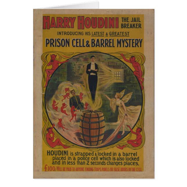 Poster de Harry Houdini del vintage (Frente)