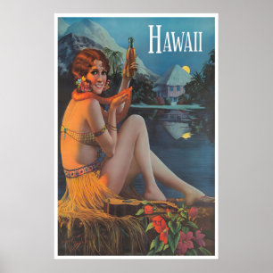 Póster de Hawái Arte hawaiano Impresión de bar Tik