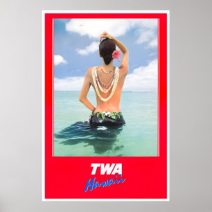 Póster de Hawái TWA Arte de viaje Impresión de chi