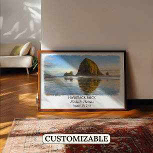 Póster de Haystack Rock Oregon, personalizado de C