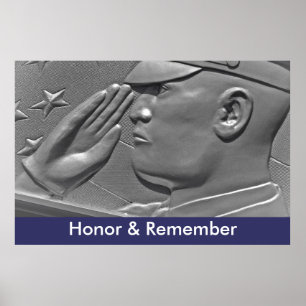 Póster de héroe militar Honor & Recuerda