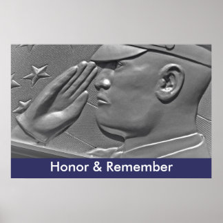Póster de héroe militar Honor & Recuerda