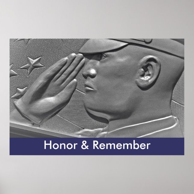 Póster de héroe militar Honor & Recuerda (Frente)