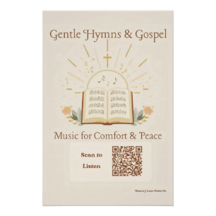 Póster de himnos gospel para cuidado de memoria De