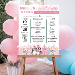 Poster de hitos de invierno rosa ONEderland