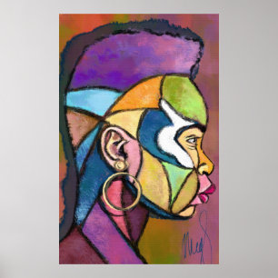 Póster de hombre africano de arte pintado