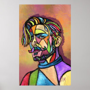 Póster de hombre de arte pintado