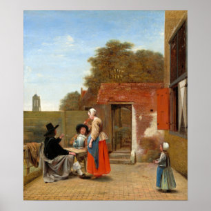 Póster De Hooch - A Dutch Courtyard