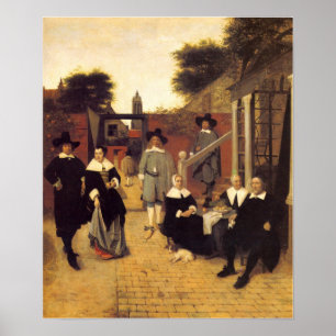 Póster De Hooch - Familia holandesa 1662