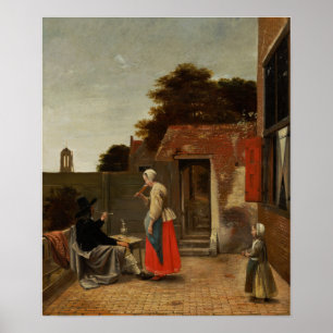 Póster De Hooch - Un patio holandés