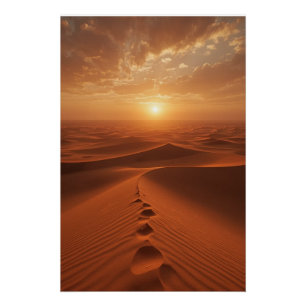 Póster de horizonte de duna roja – Camino desértic