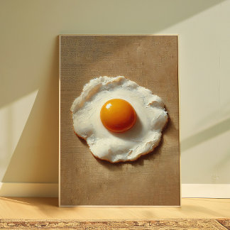 Póster de huevo frito minimalista cocina moderna