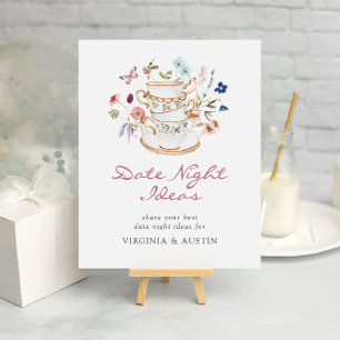 Póster de ideas para una cita de té de boda