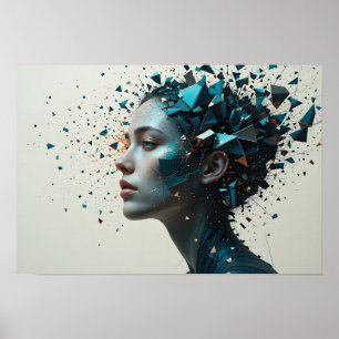 Poster de identidad fragmentado Resumen arte de pa