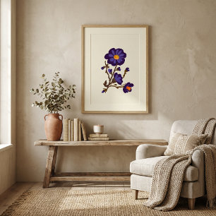 Póster de ilustración botánica floral de la natura