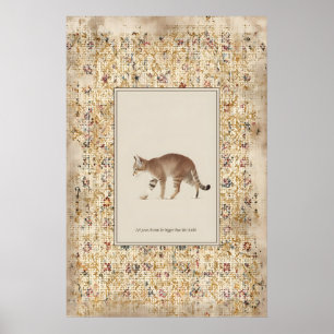 Póster de ilustración de gato caminando Calm Cat I