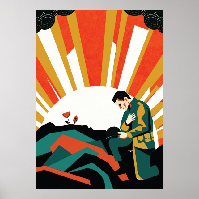Póster de ilustración de soldado (Frente)