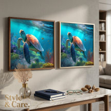 Póster de imagen personalizada de tortuga marina D