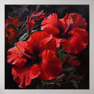 Póster de impresión artística de flor de hibisco r