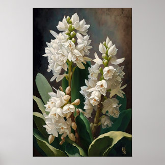 Póster de impresión artística de flor de jacinto b