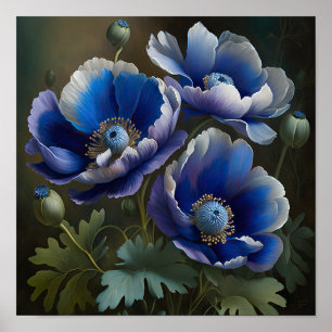 Póster de Impresión Artística de Flores de Anémona