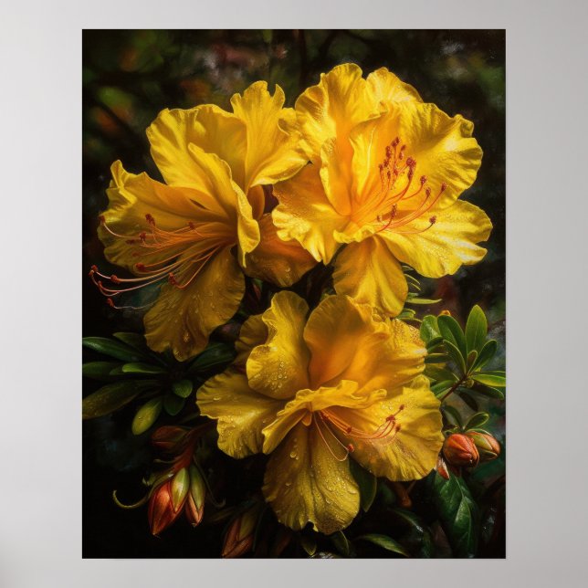 Póster de Impresión Artística de Flores de Azalea  (Frente)