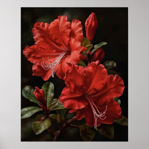 Póster de Impresión Artística de Flores de Azalea