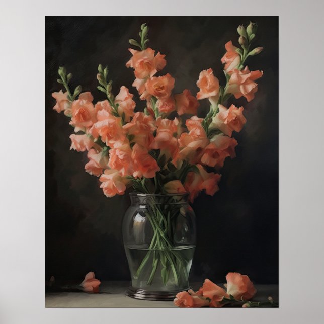 Póster de impresión artística de flores de boca de (Frente)