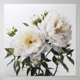 Póster de Impresión Artística de Flores de Peonía 