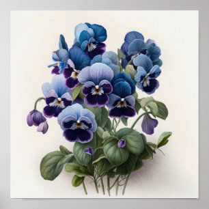 Póster de Impresión Artística de Flores de Violeta