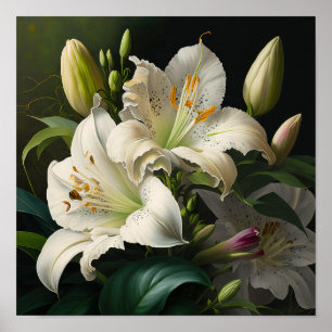 Póster de impresión artística de Lirios de Pascua