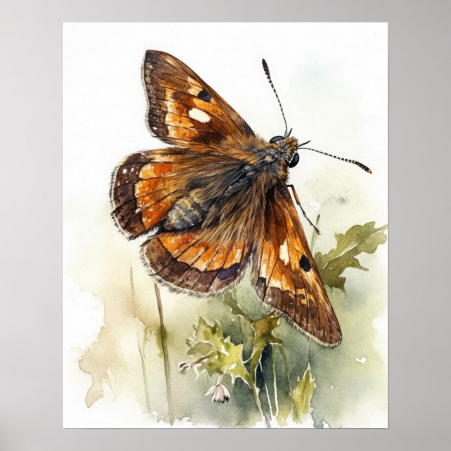 Póster de impresión artística de mariposa Skipper (Frente)
