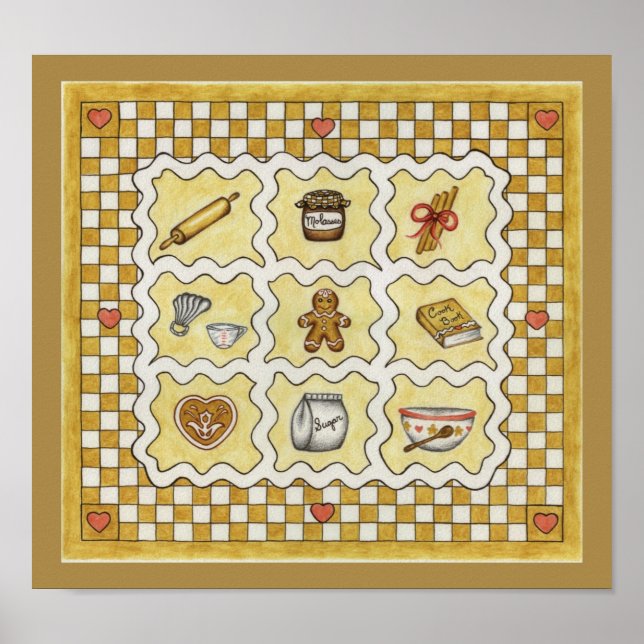 Póster de impresión artística de pan de jengibre (Frente)