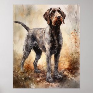 Póster de impresión artística del perro de pelo du