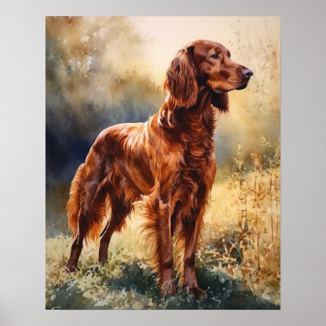 Póster de impresión artística del perro Setter Irl (Frente)