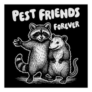 Poster de impresión blanca de Pest Friends Forever