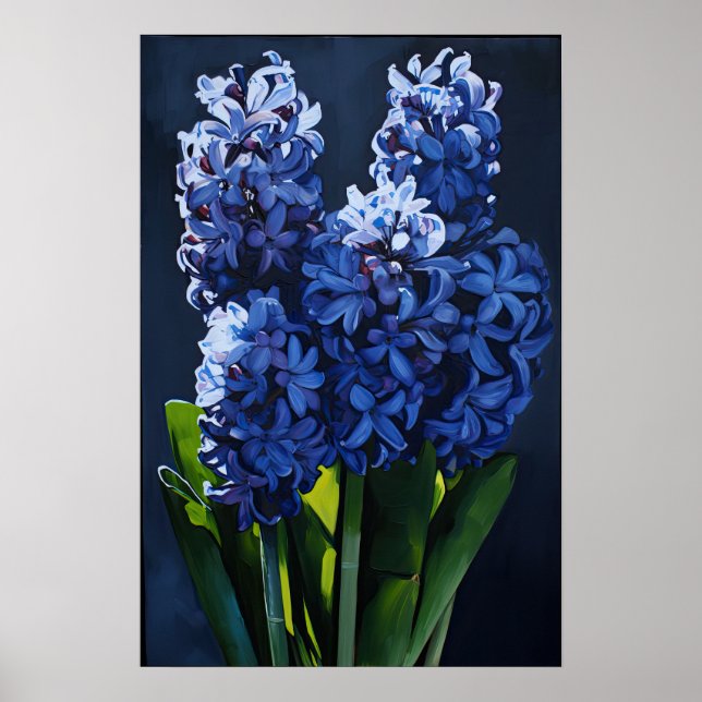 Poster de impresión Blue Hyacinin Flower Art (Frente)