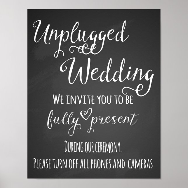 Poster de impresión Boda sin enchufe de Chalkboard (Frente)