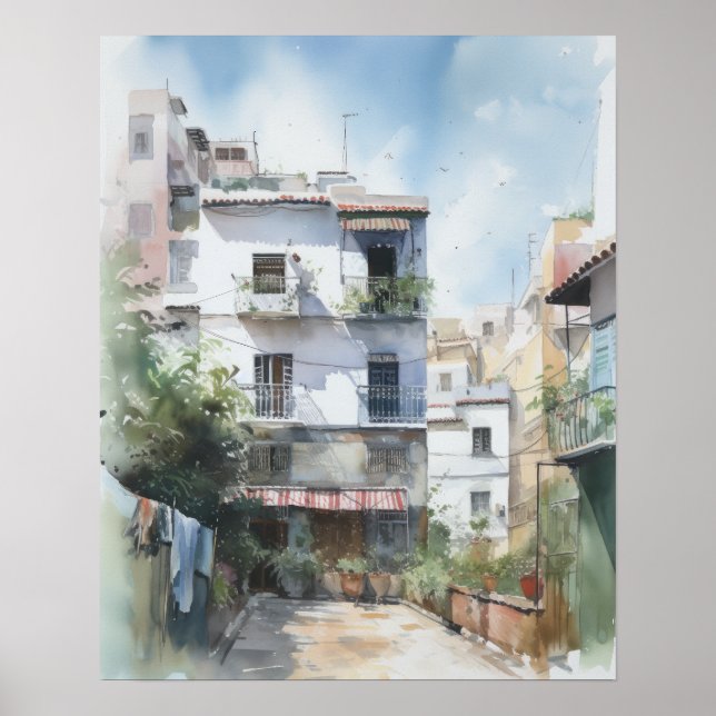 Poster de impresión de arte acuarela de Marruecos  (Frente)